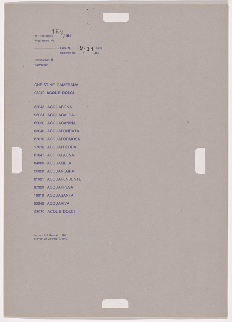 Postal Dossier (Dossier postale)