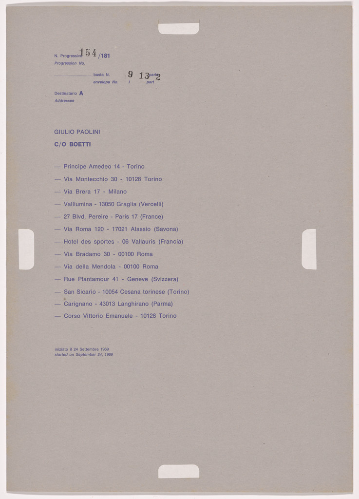 Postal Dossier (Dossier postale)