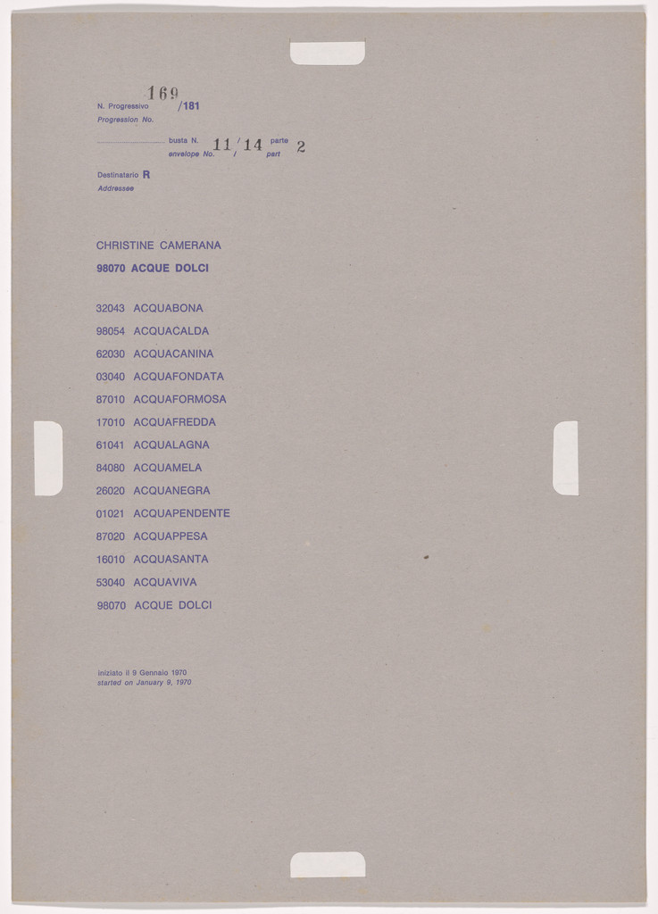 Postal Dossier (Dossier postale)
