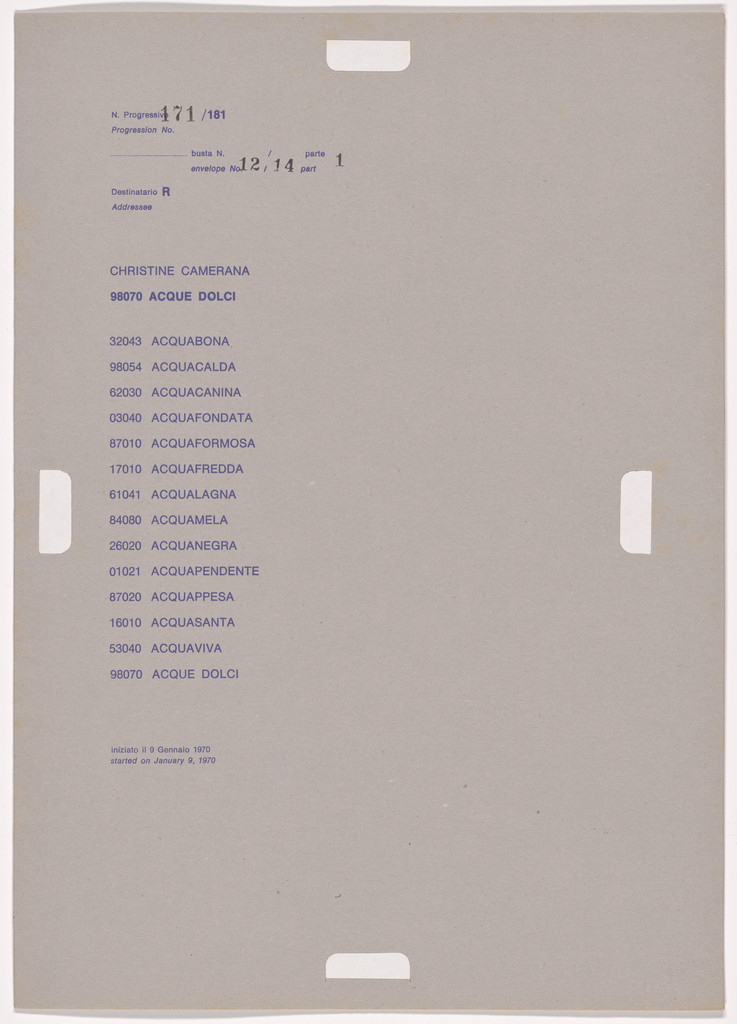 Postal Dossier (Dossier postale)