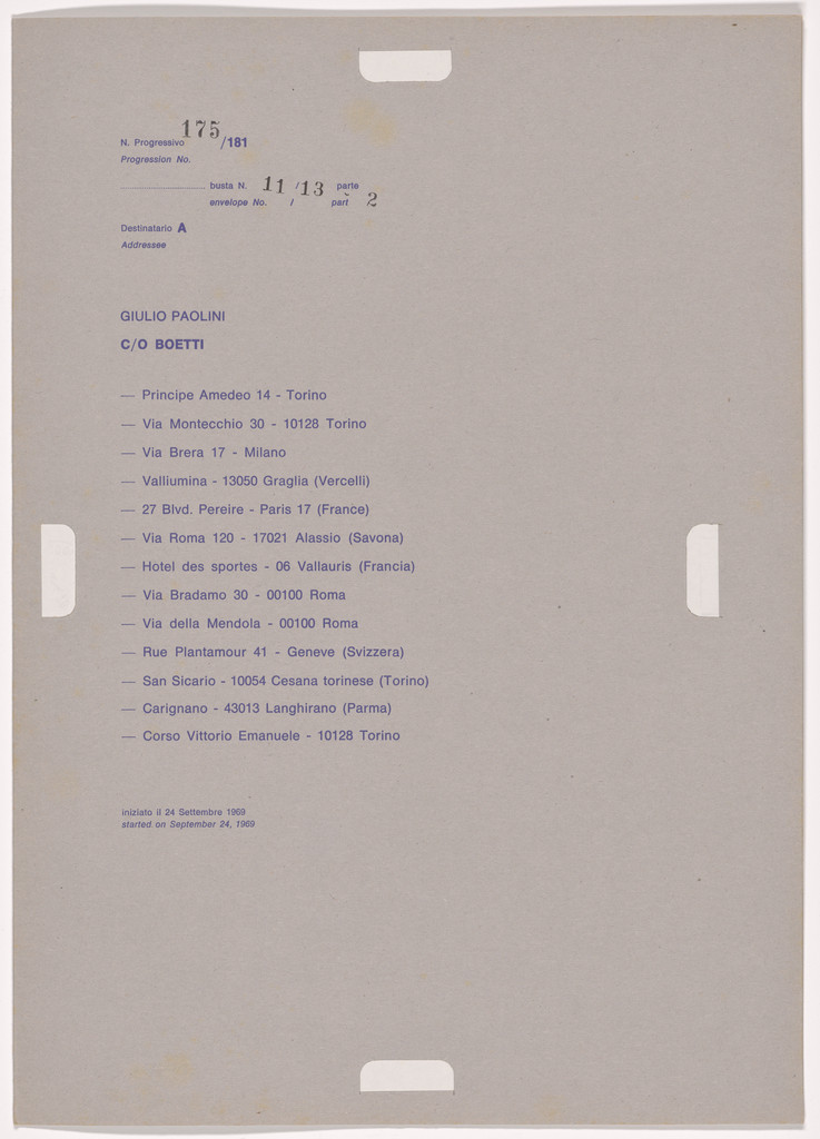 Postal Dossier (Dossier postale)