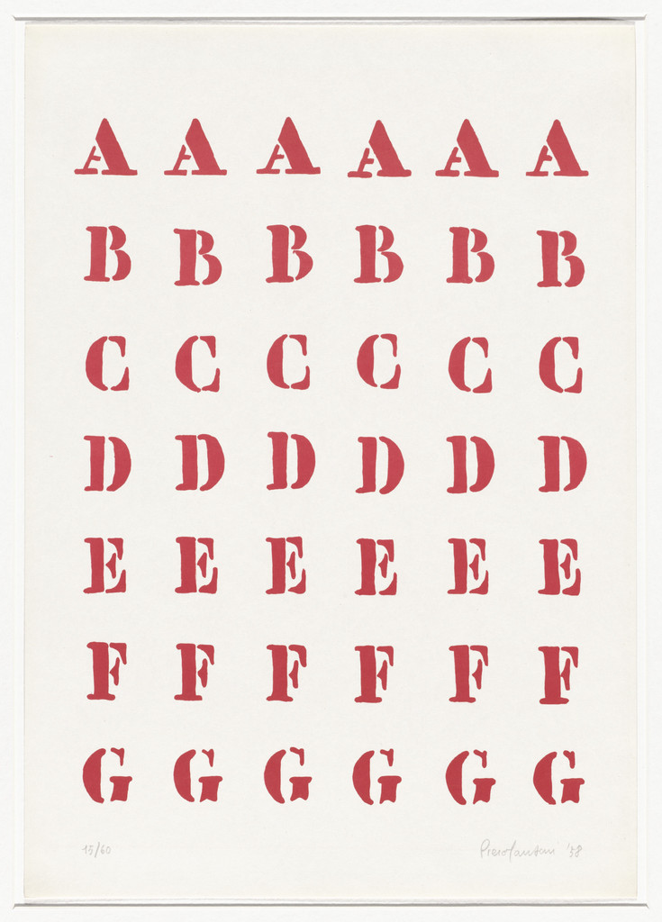 8 Works of Verification (8 Tavole di accertamento) Alphabet from 8 Works of Verification (8 Tavole di accertamento)
