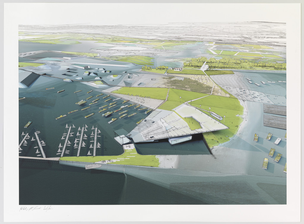 Amphitheater, Water Proving Ground Project, Liberty State Park, NJ (Aerial perspective)