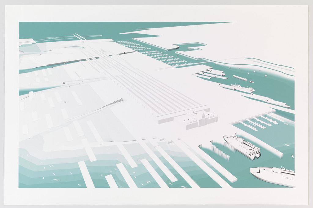 Regional Produce Market, Water Proving Ground Project, Liberty State Park, NJ (Aerial perspective)