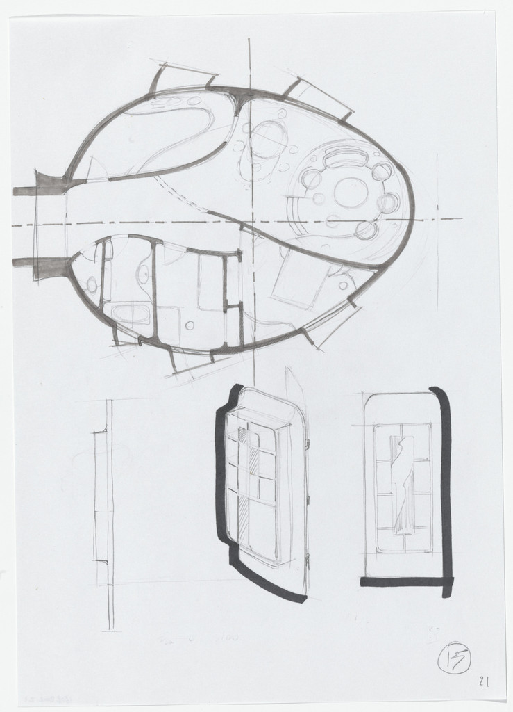 Urban Proposal with Multi Thin-Shell Capsules, project (Plan and detail sketches)