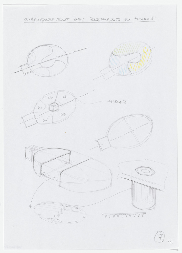 Urban Proposal with Multi Thin-Shell Capsules, project (Plan, perspective and detail sketches)