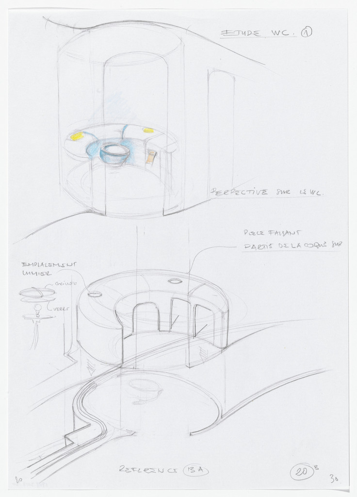 Urban Proposal with Multi Thin-Shell Capsules, project (Interior perspective and detail sketches)