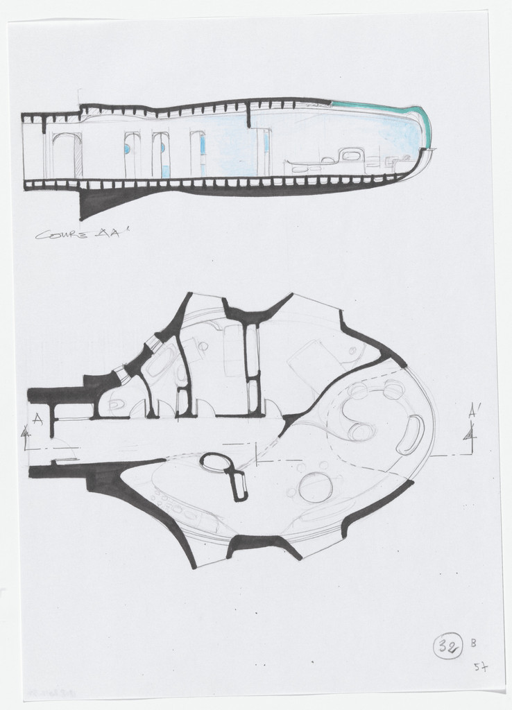 Urban Proposal with Multi Thin-Shell Capsules, project (Elevation and plan sketches)