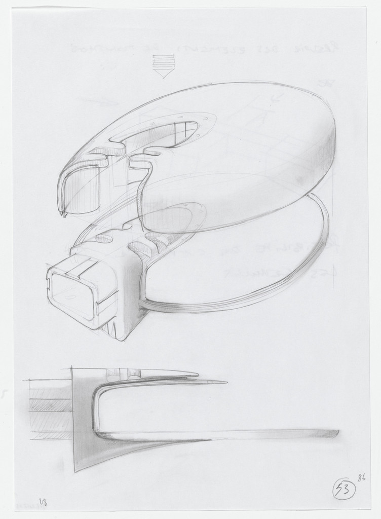 Urban Proposal with Multi Thin-Shell Capsules, project (Exterior perspective and elevation sketches)