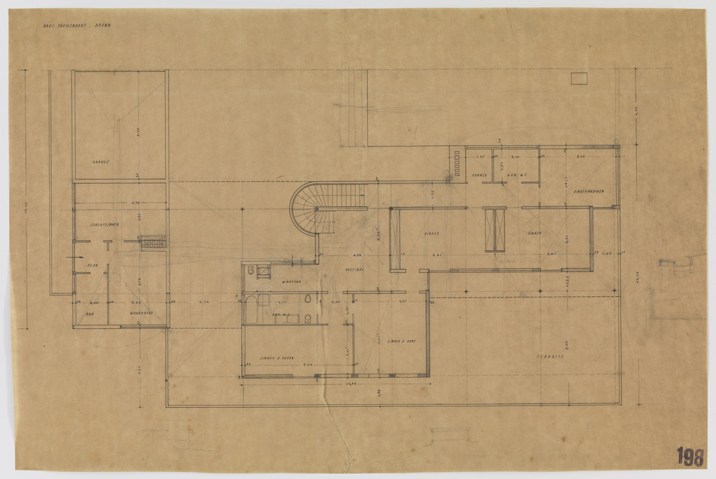 Tugendhat House, Brno, Czech Republic (Upper floor plan)