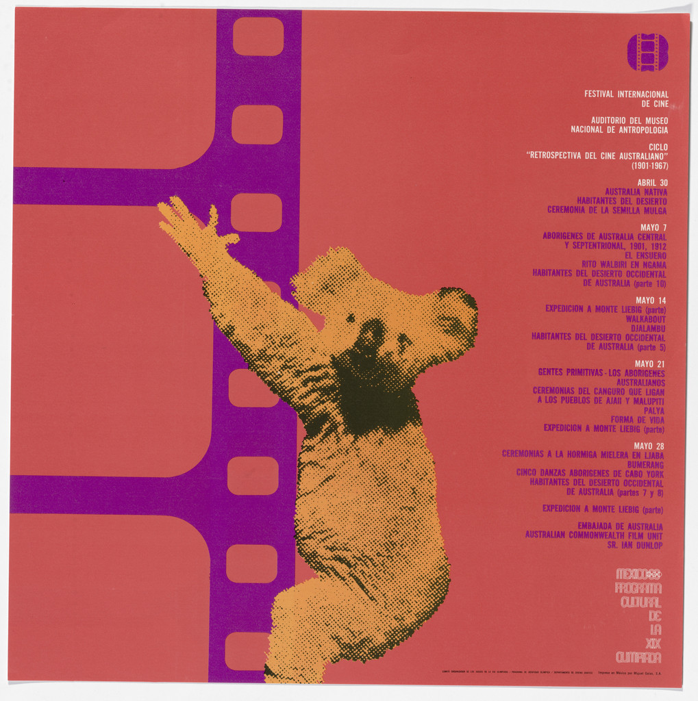 International Film Festival, Retrospective of Australian Cinema 1901-1967, Mexico City Cultural Olympics