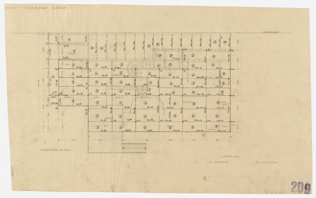 Tugendhat House, Brno, Czech Republic (Ground floor plan)