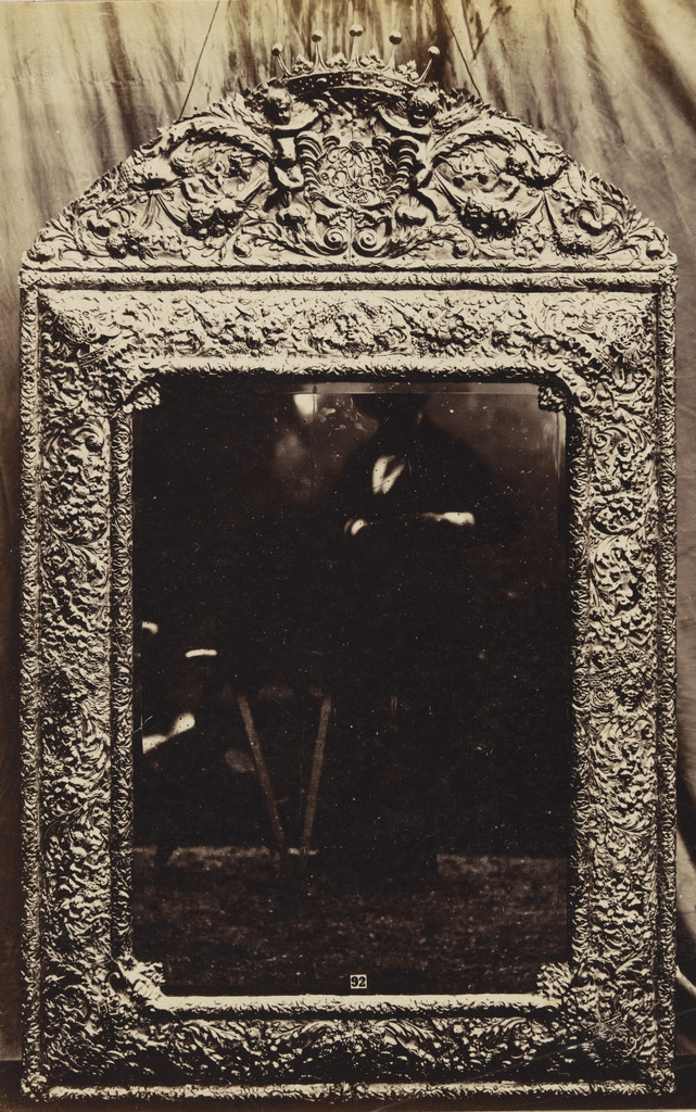 Late seventeenth-century silver repoussé mirror, attributed to Gerrit Jensen, d. 1715