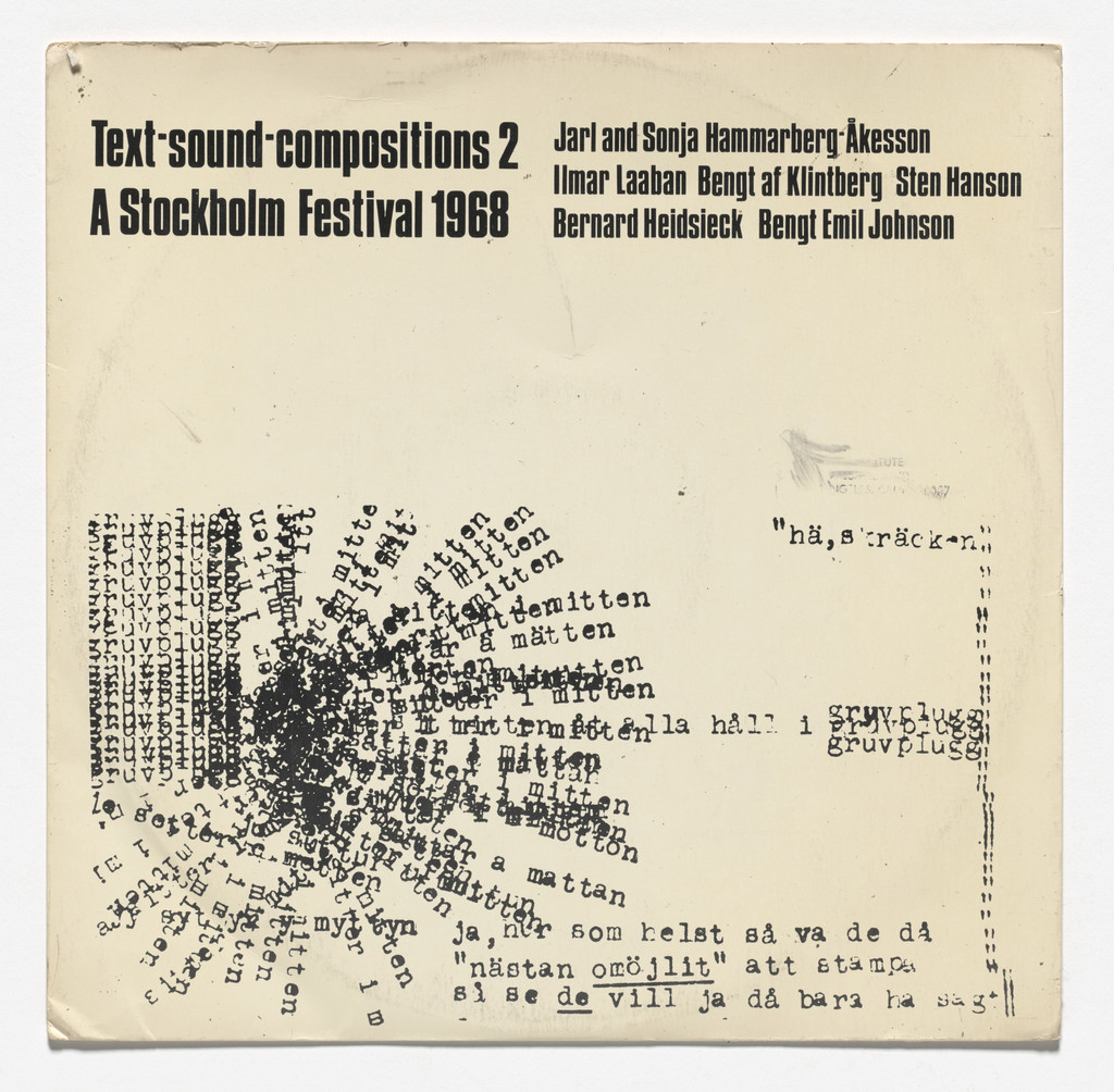Text Sound Compositions 2: A Stockholm Festival 1968