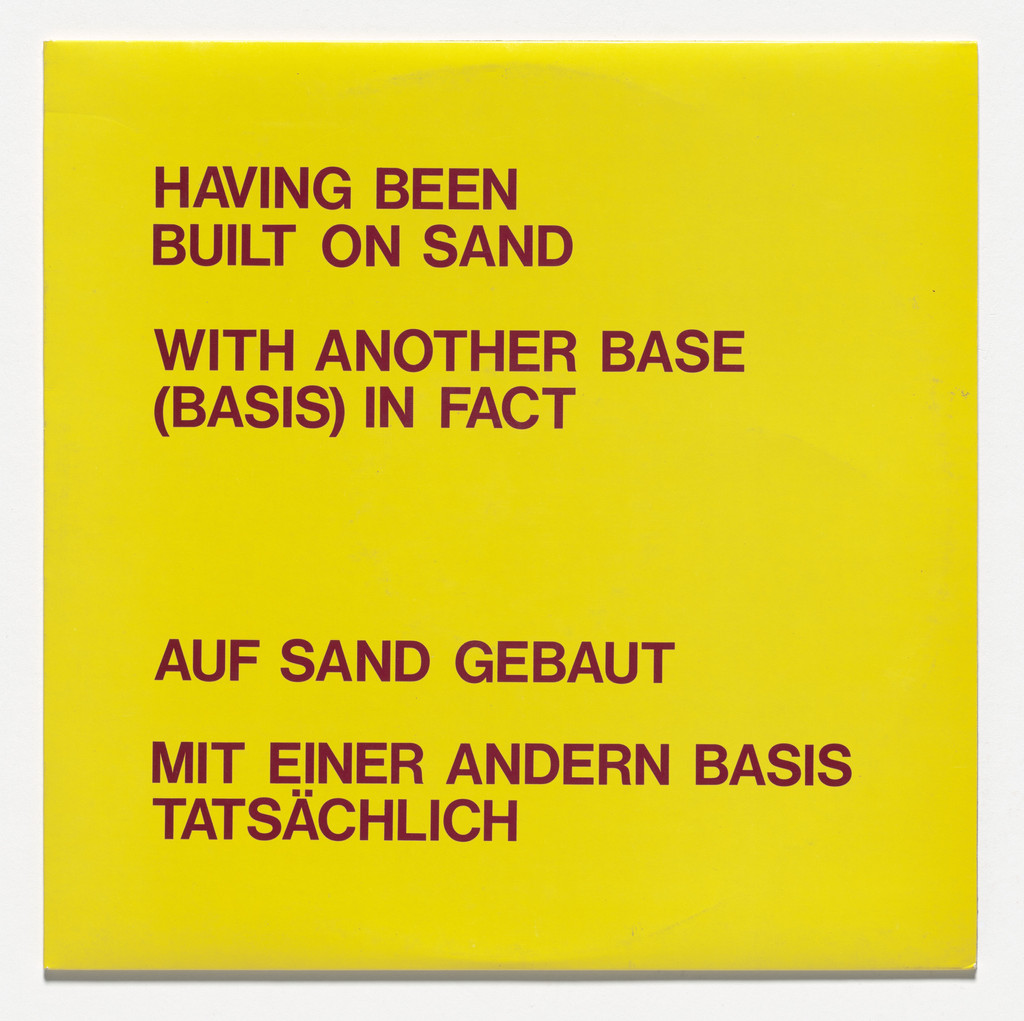 Having Been Built on Sand with Another Base (Basis) in Fact (Auf sand gebaut mit einer andern basis tatsächlich)