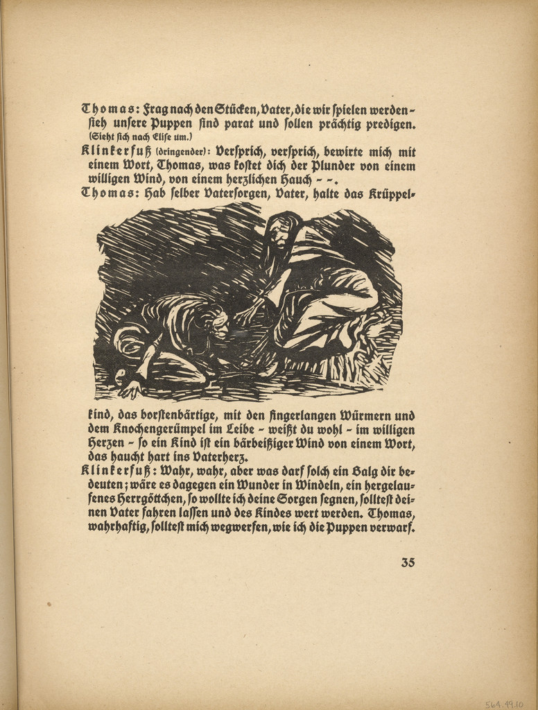 Elise, kneeling before her Mother (Elise, kniend vor der Mutter) (in-text plate, page 35) from Der Findling (The Foundling)
