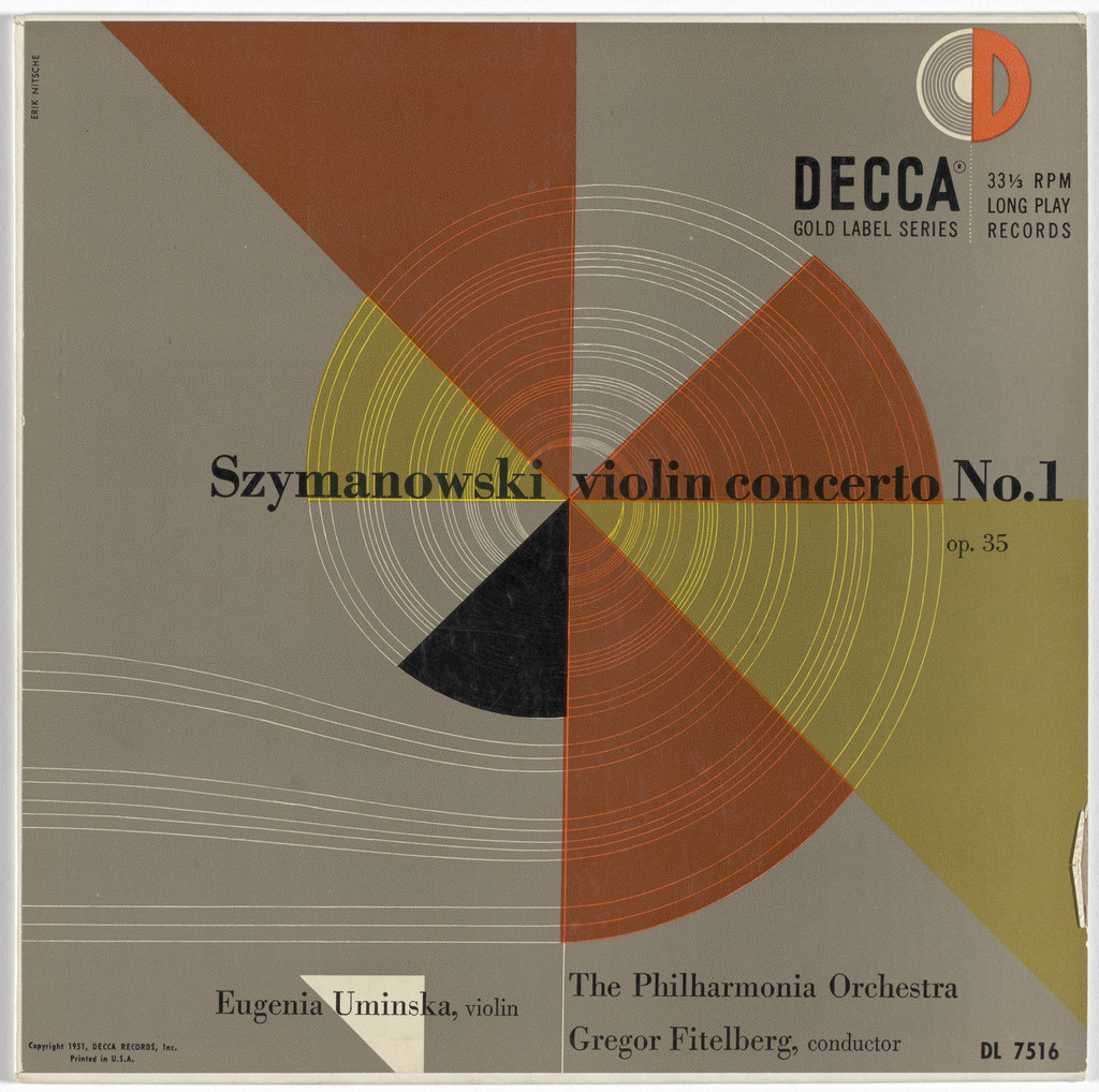 Album cover for the Philharmonia Orchestra performing Szymanowski violin concerto No. 1, op. 35
