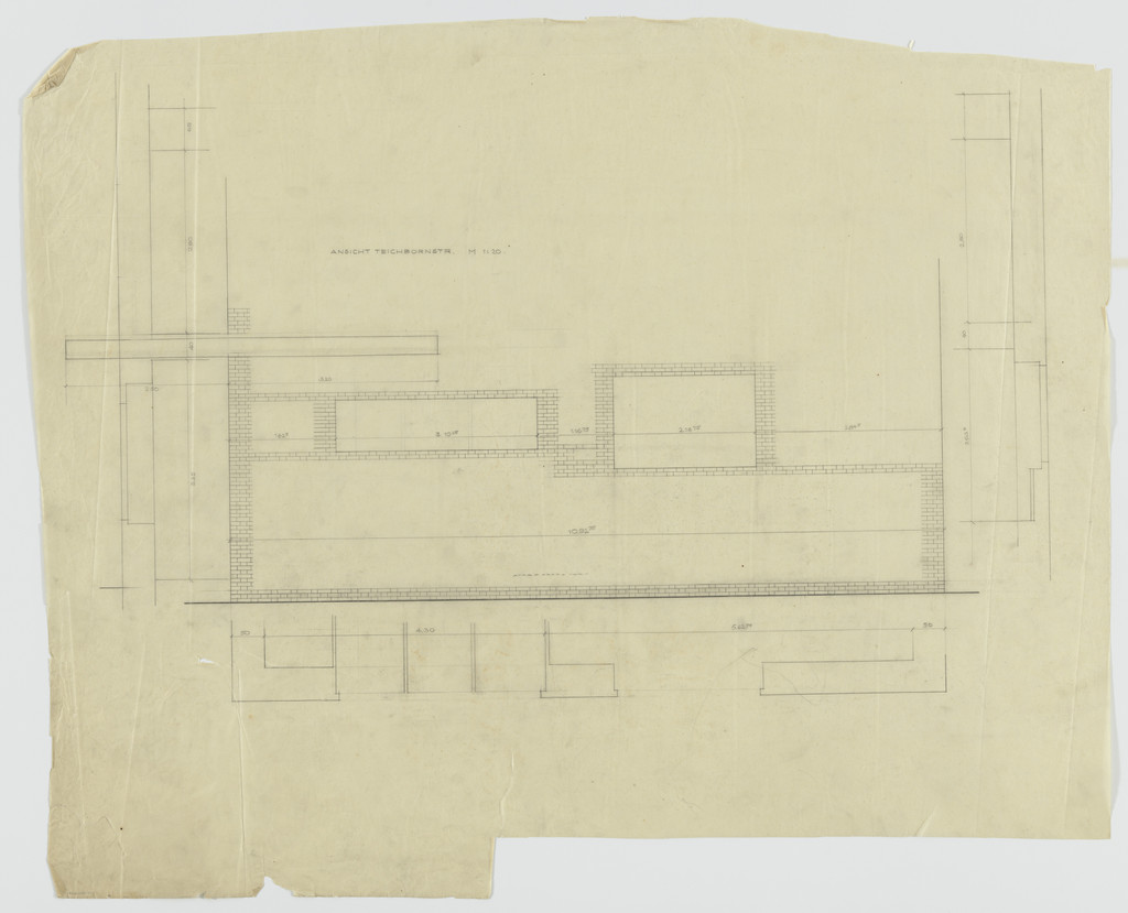 Wolf House, Gubin, Poland (Elevation and plan: ground floor [north side])