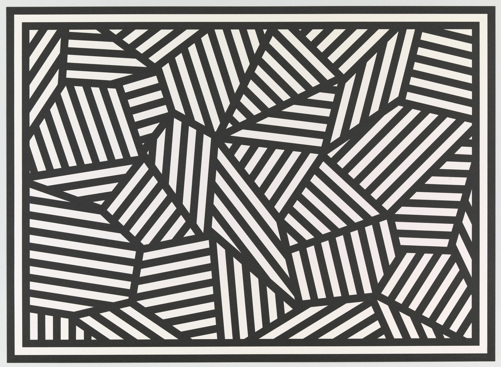 Complex Form with Black and White Bands