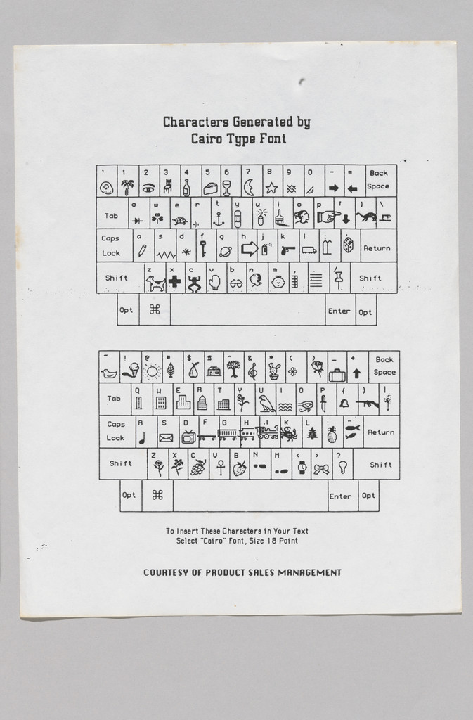 Characters Generated by Cairo Type Font