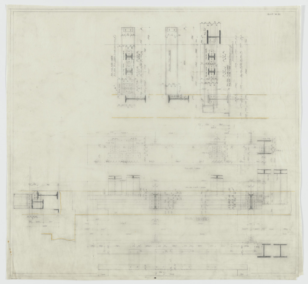 Hermann Lange House, Krefeld, Germany (Framing system. Joining detail sections.)