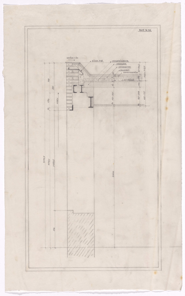 Hermann Lange House, Krefeld, Germany (Section; structural detail.)