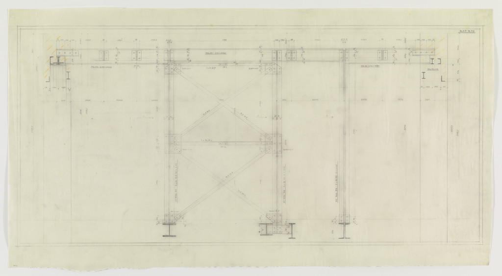 Hermann Lange House, Krefeld, Germany (Sections; framing system, structural detail.)