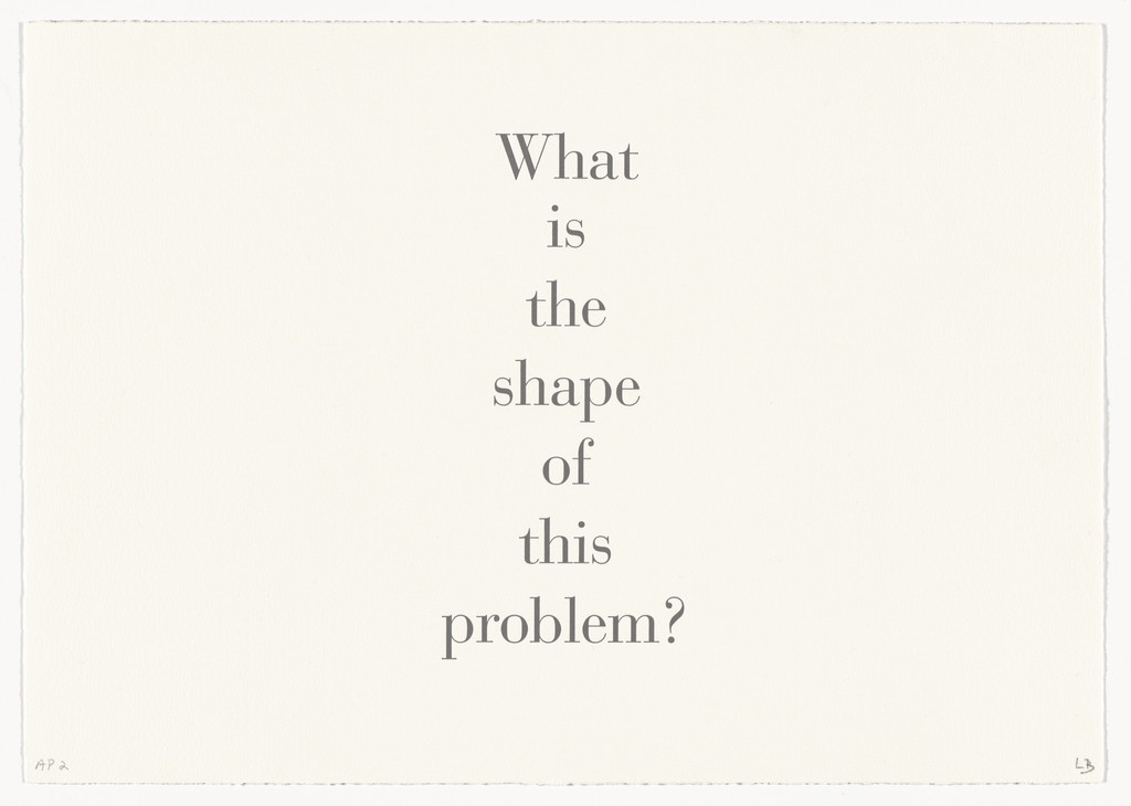 What Is the Shape of This Problem?, title sheet, from the series, What Is the Shape of This Problem?