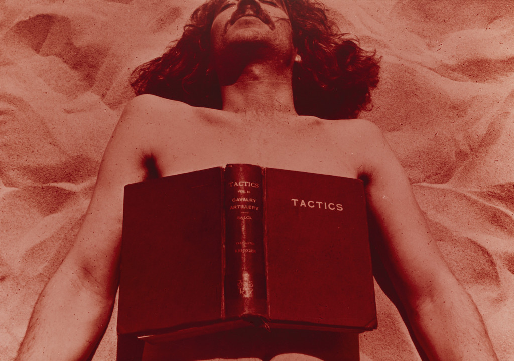 Reading Position for Second Degree Burn, Stage I and Stage II, Book, Skin, Solar Energy. Exposure Time: 5 Hours, Jones Beach, New York, Photodocumentation