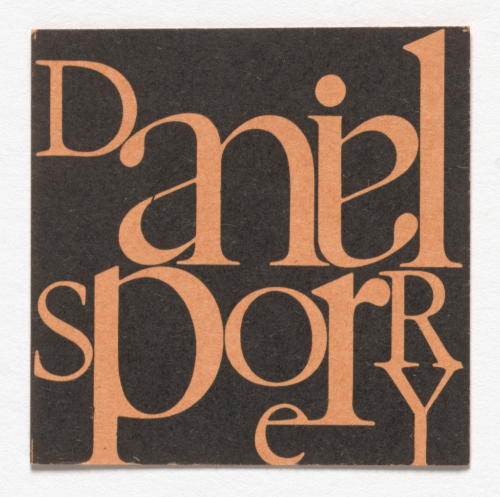 Name card for Daniel Spoerri