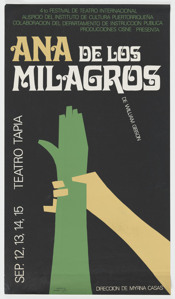 Ana de los Milagros (The Miracle Worker) (Poster for a performance of the play by Wiliam Gibson at the 4th International Theater Festival, Puerto Rico)