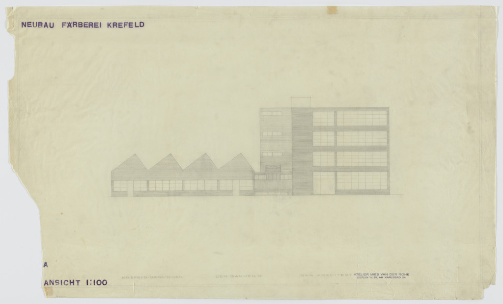 United Silk-Weaving Mills Factory Building, Krefeld, Germany (East elevation)