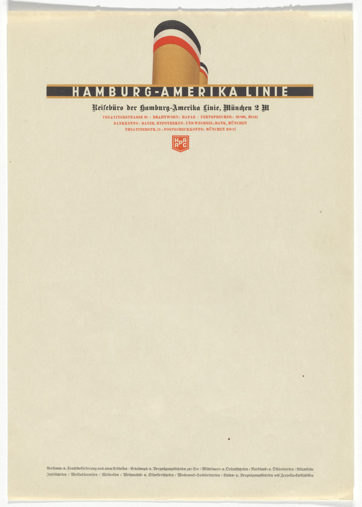 Hamburg-Amerika Linie letterhead