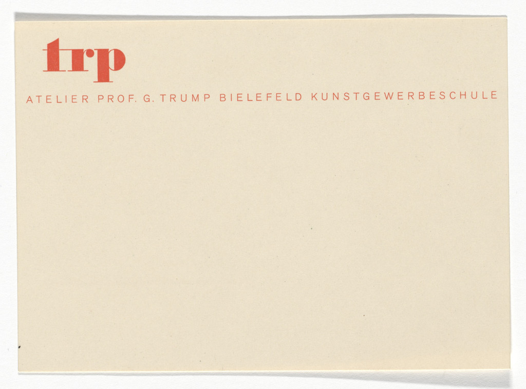 Atelier Prof. G. Trump stationery postcard