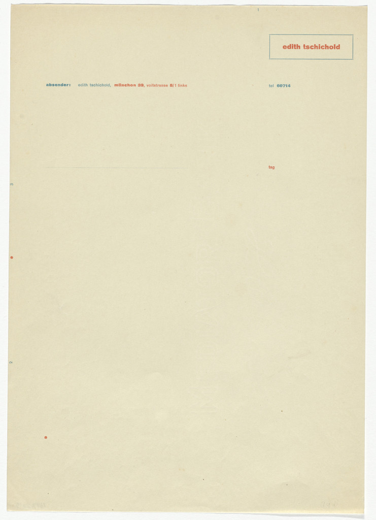 Edith Tschichold letterhead