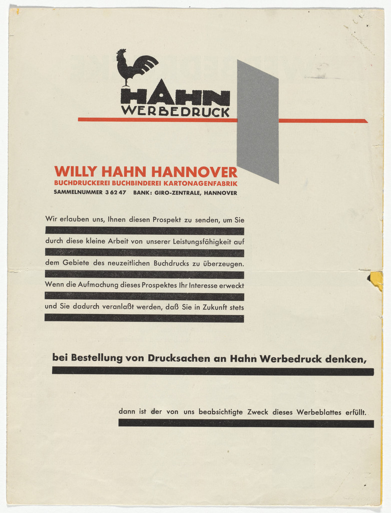 Hahn Werbedruck advertisement