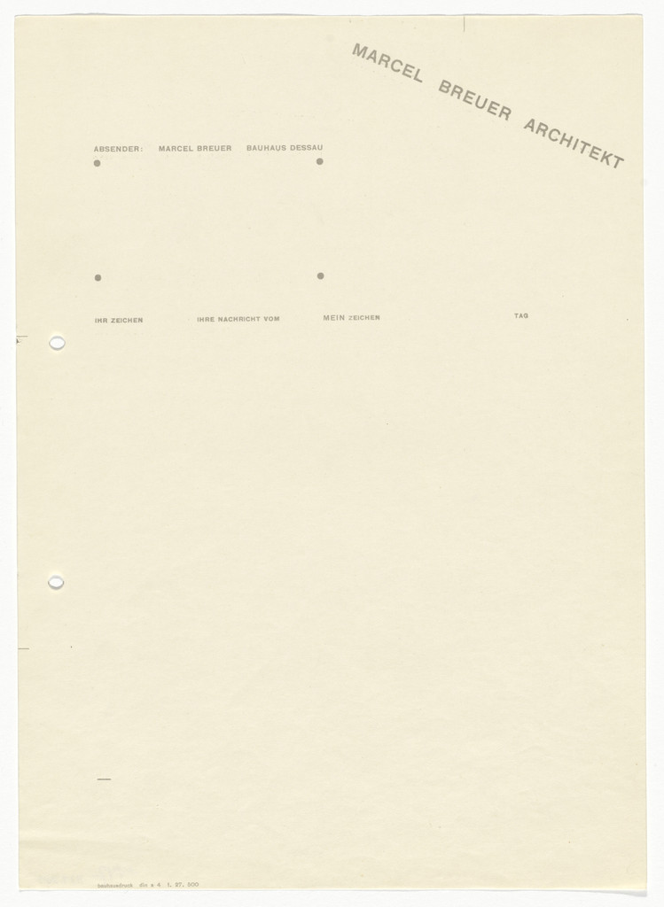 Marcel Breuer letterhead