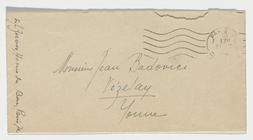 Envelope addressed to Jean Badovici