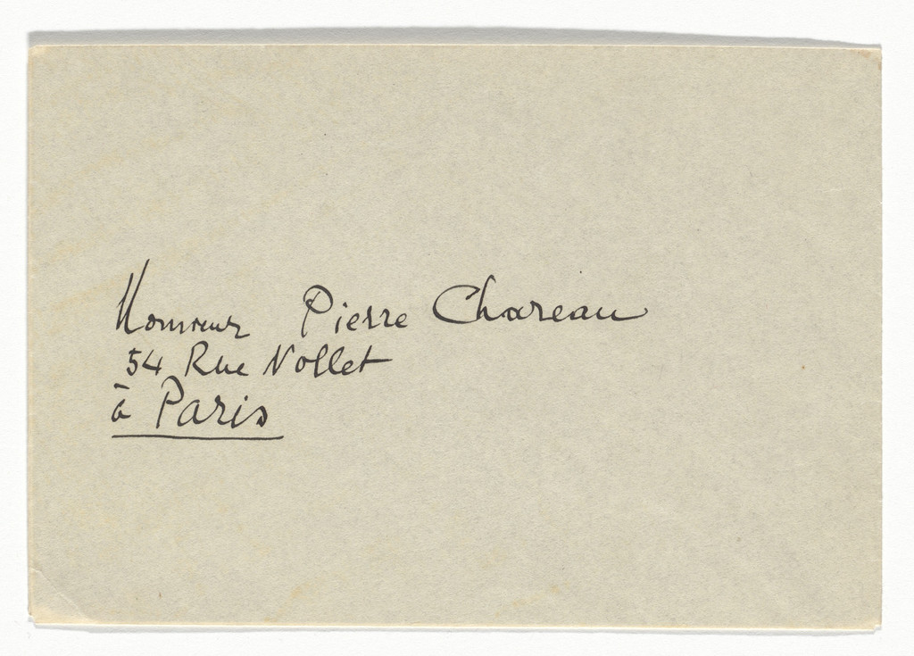 Jean Badovici stationery envelope (Addressed to Pierre Chareau)