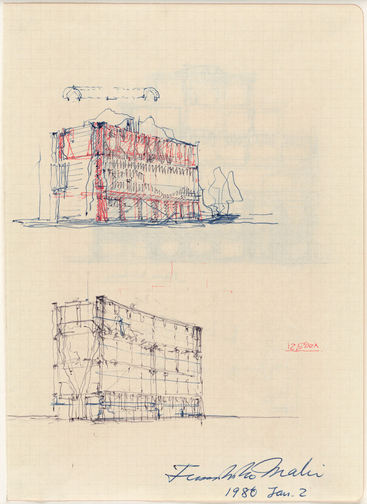 Study for an Office Building, project, Tokyo, Japan, Exterior perspective