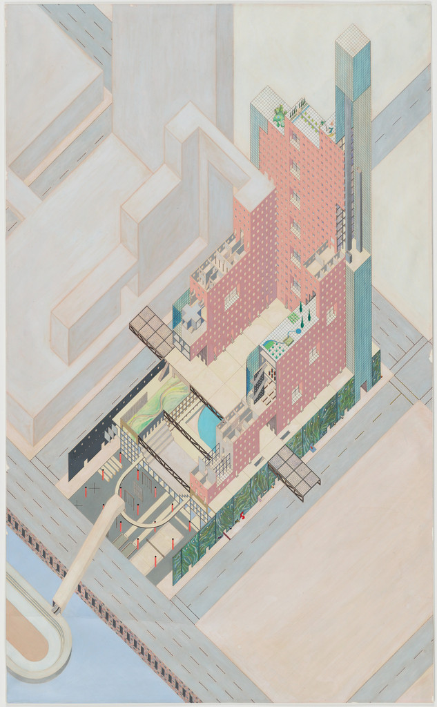Egg of Columbus Circle project, New York, New York (Axonometric)