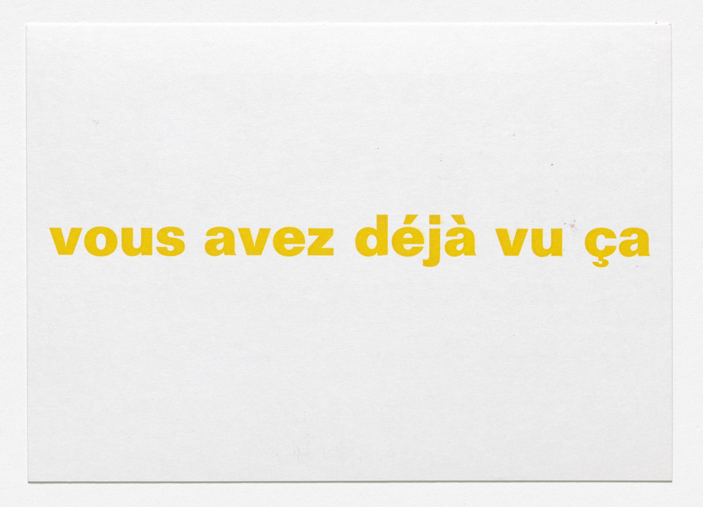 Announcement card for Vous avez déjà vu ça, Yvon Lambert, Paris, April 23–May 26, 1988