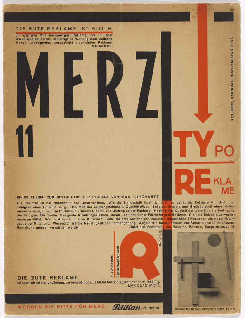 Merz no. 11: Typographic Advertising: Pelikan issue (Typoreklame: Pelikan-Nummer)