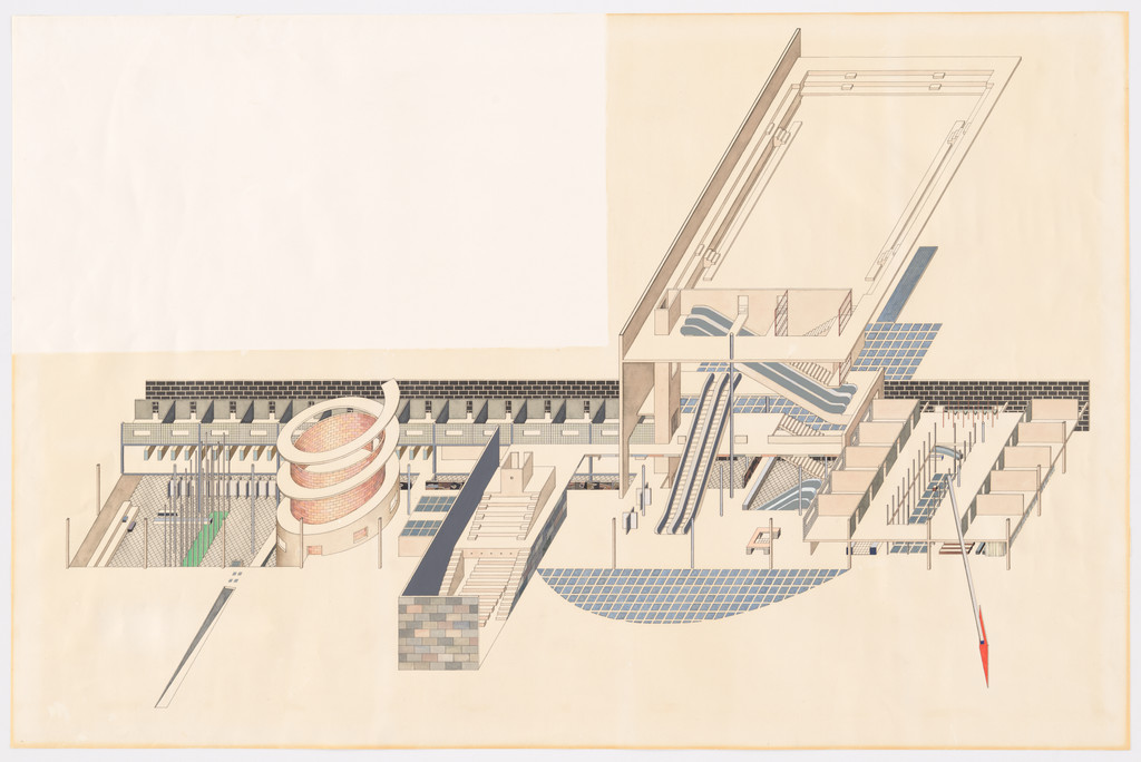 Dutch Parliament Extension project, The Hague, Netherlands (Cutaway axonometric)