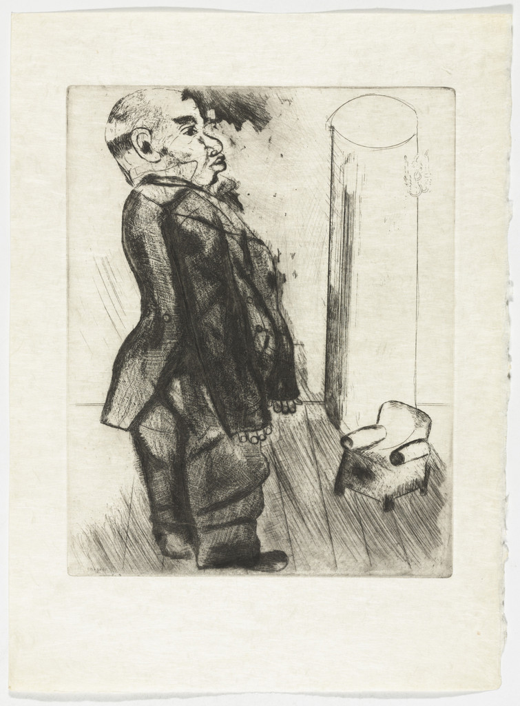 Sobakévitch Near the Armchair (Sobakévitch près du fauteuil), plate XXXVIIbis (supplementary suite) from Les Âmes mortes