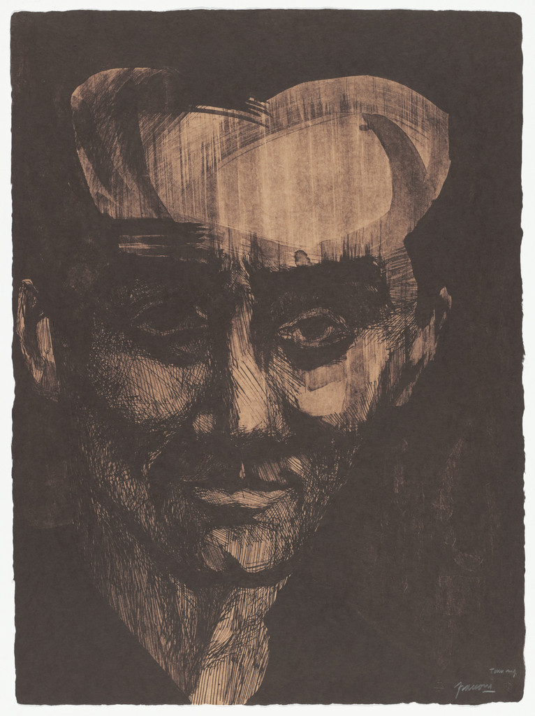 Portrait of García Lorca (plate, folio 3) from Oda a Lorca