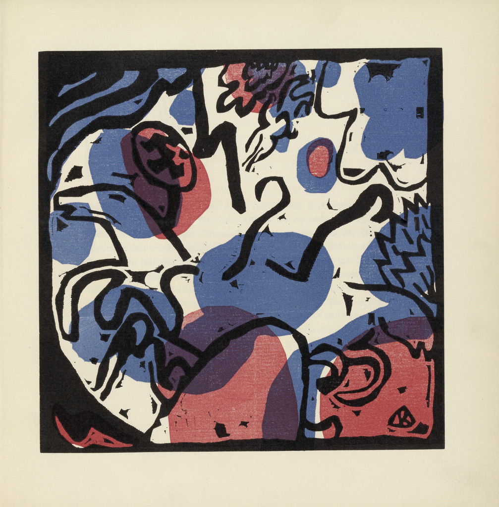 Three Riders in Red, Blue and Black (Drei Reiter in rot, blau und schwarz) (plate, folio 20) from Klänge (Sounds)
