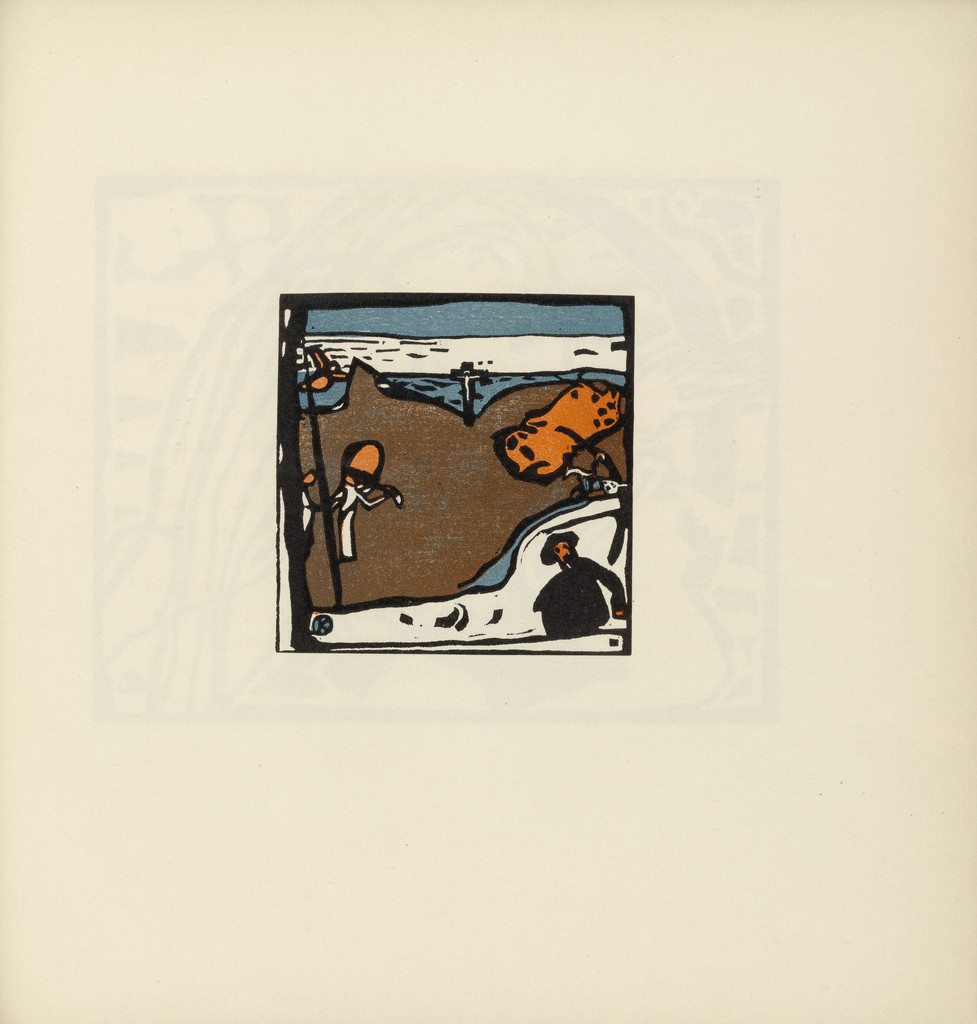 Landscape with Figures and Crucifix (Landschaft mit Figuren und Kruzifix) (plate, folio 49) from Klänge (Sounds)