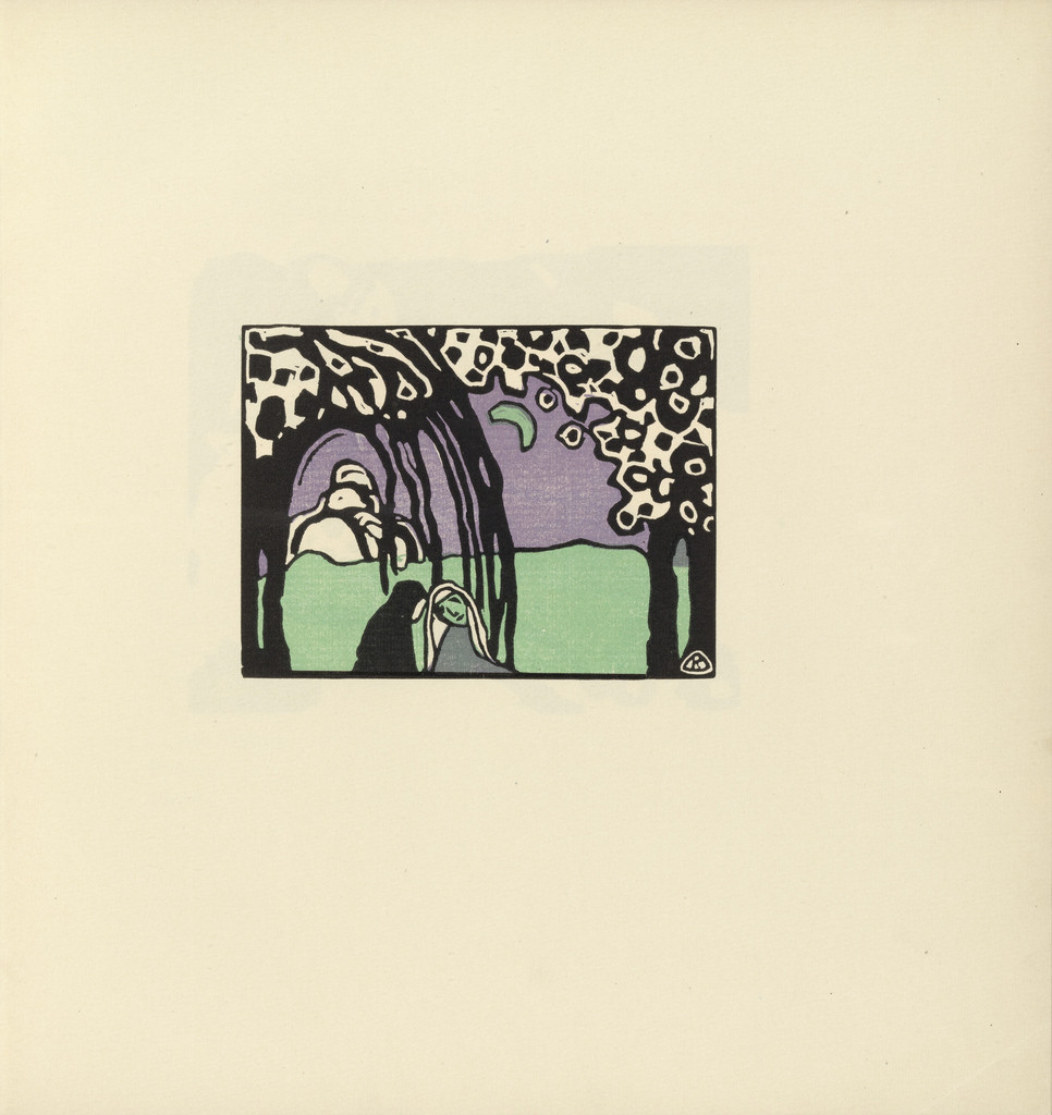 Two Women in Moonlit Landscape (Zwei Frauen in Mondlandschaft) (plate, folio 12) from Klänge (Sounds)