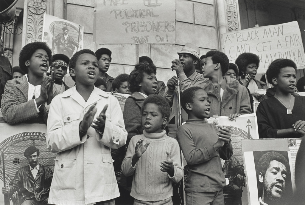 Children at a Free Huey, Free Bobby rally in front of the Federal Building, San Francisco, California